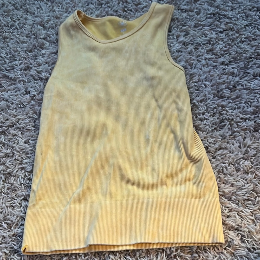 yellow tank top
